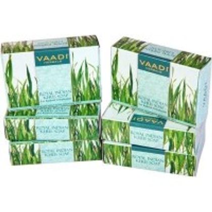 Vaadi Herbals Herbals Royal Indian Khus Soap with Olive & Soyabean Oil - Pack of 5 (75 g) Front View